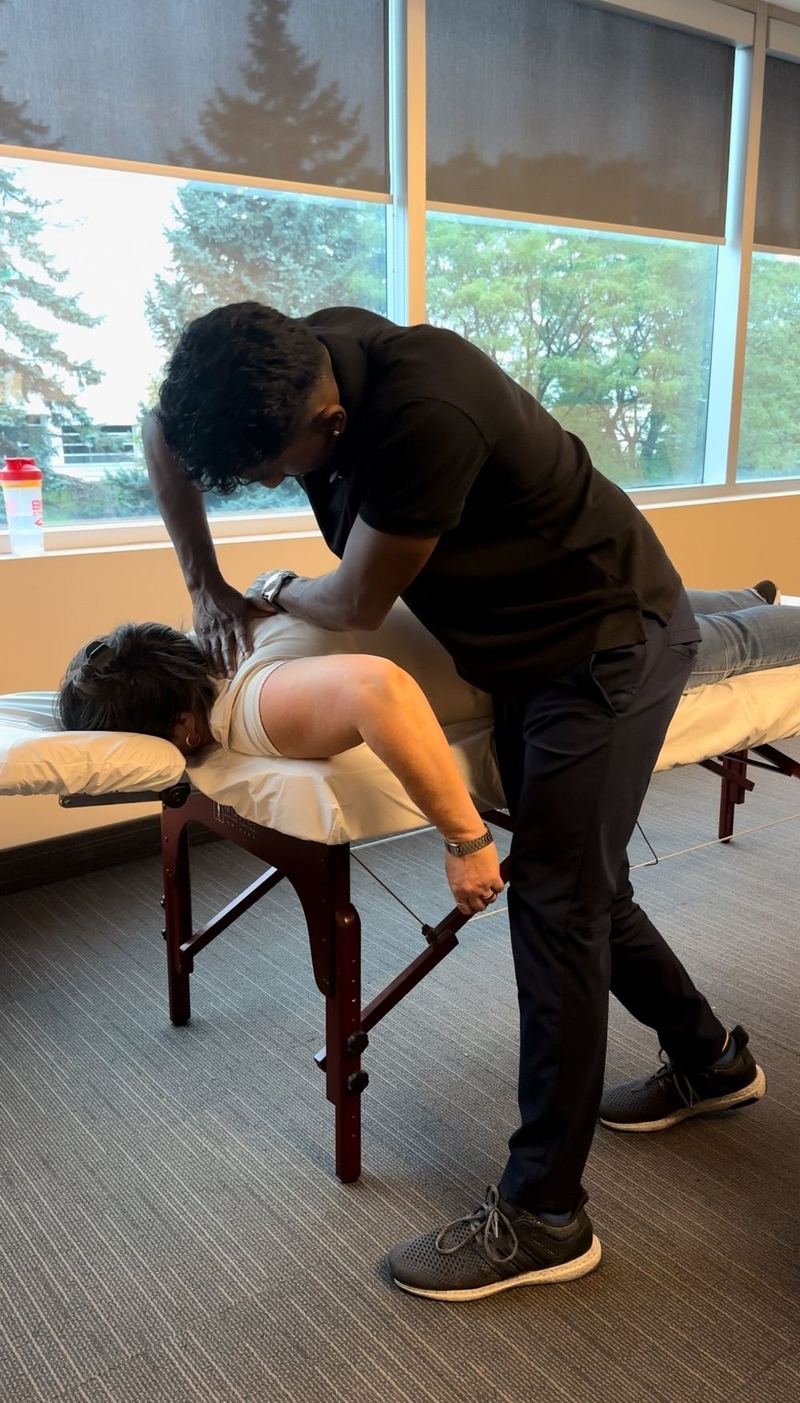On-site chiropractic in a client's office